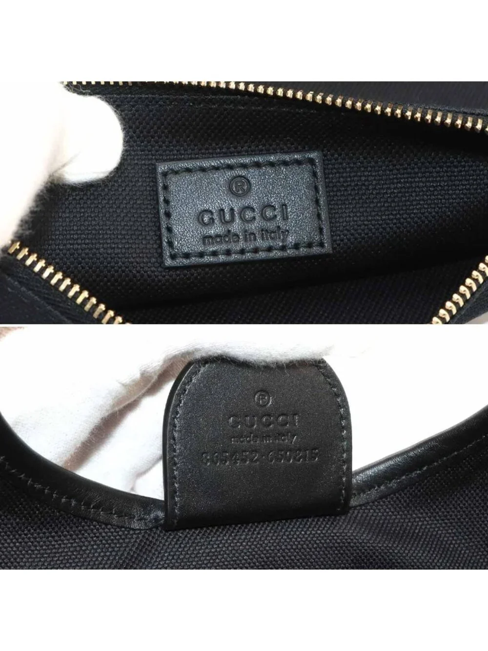 Gucci GG Embossed Ophidia 2-Way Tote Shoulder Bag Leather Black Gold